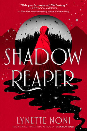 Someone dressed in a red robe crossing a black river with a red border. The words Shadow Reaper are written across the image in a thin white font