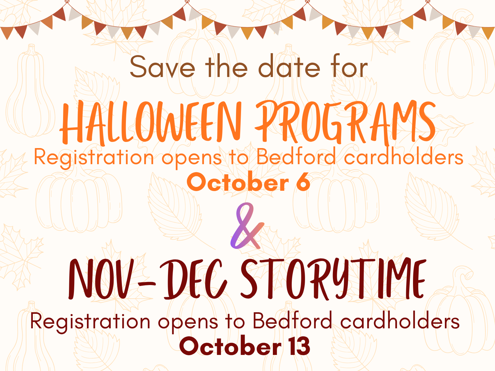 Halloween and Storytime Registration