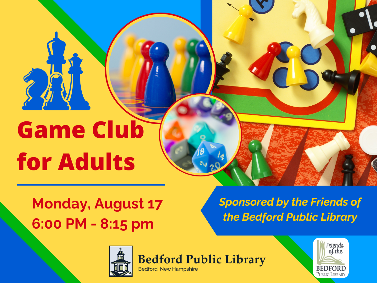 Game Club for Adults at the Bedford Public Library