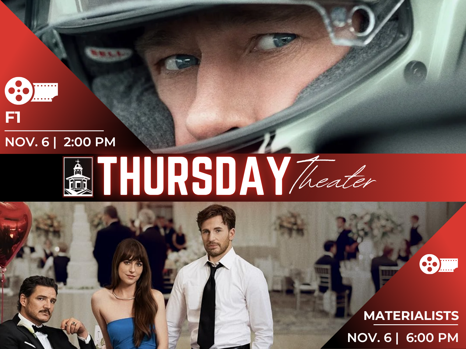 F1 and Materialists at November's Thursday Theater