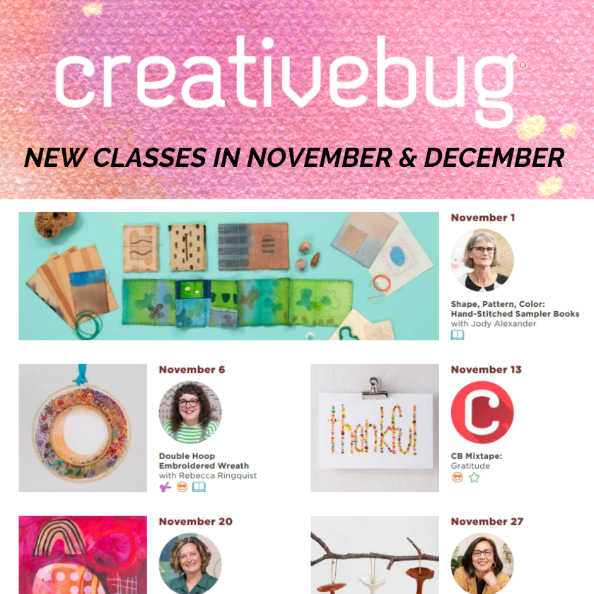 CreativeBug New Classes November 2024 December 2024