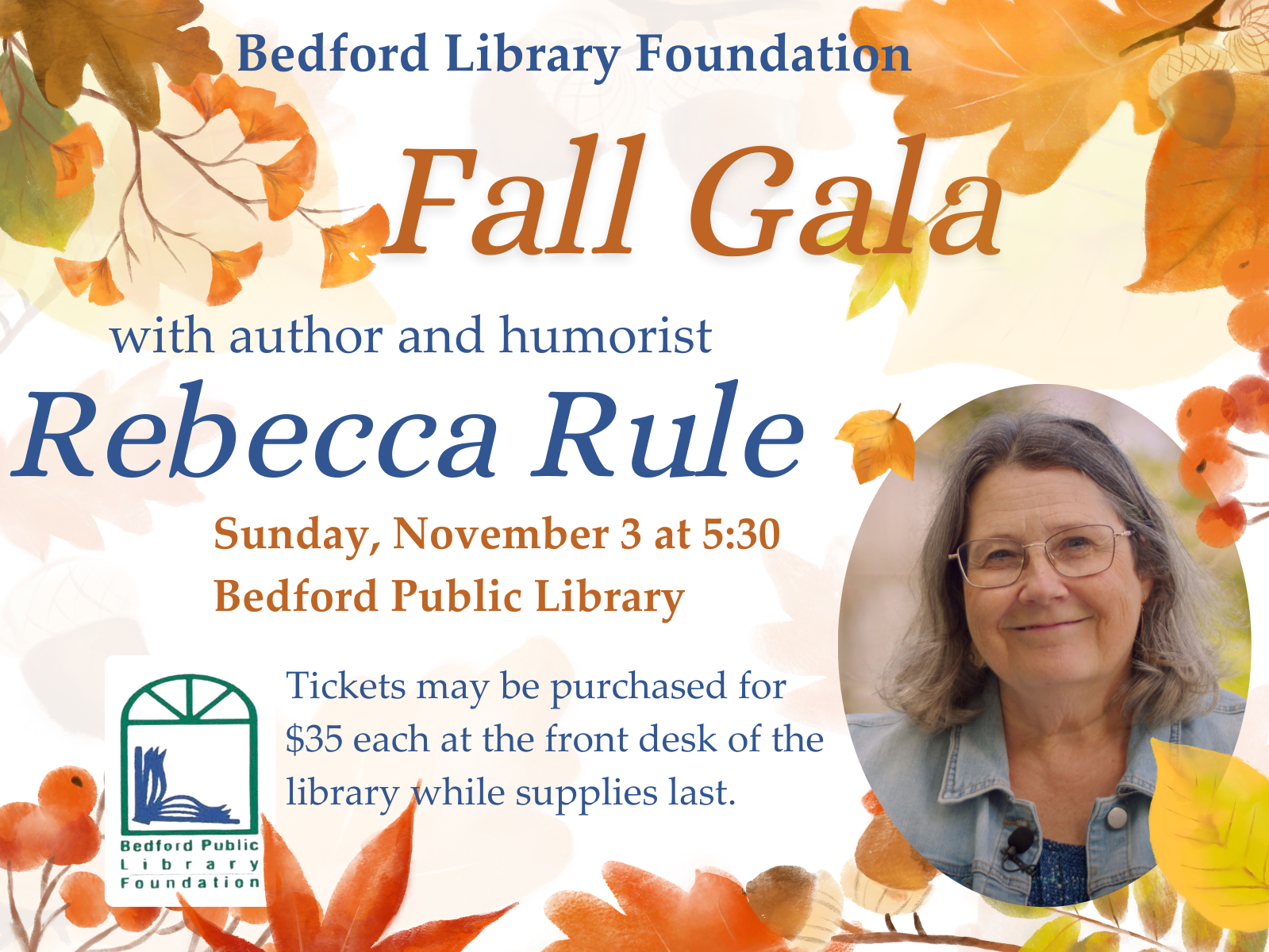 2024 Bedford Library Foundation Fall Gala with Rebecca Rule