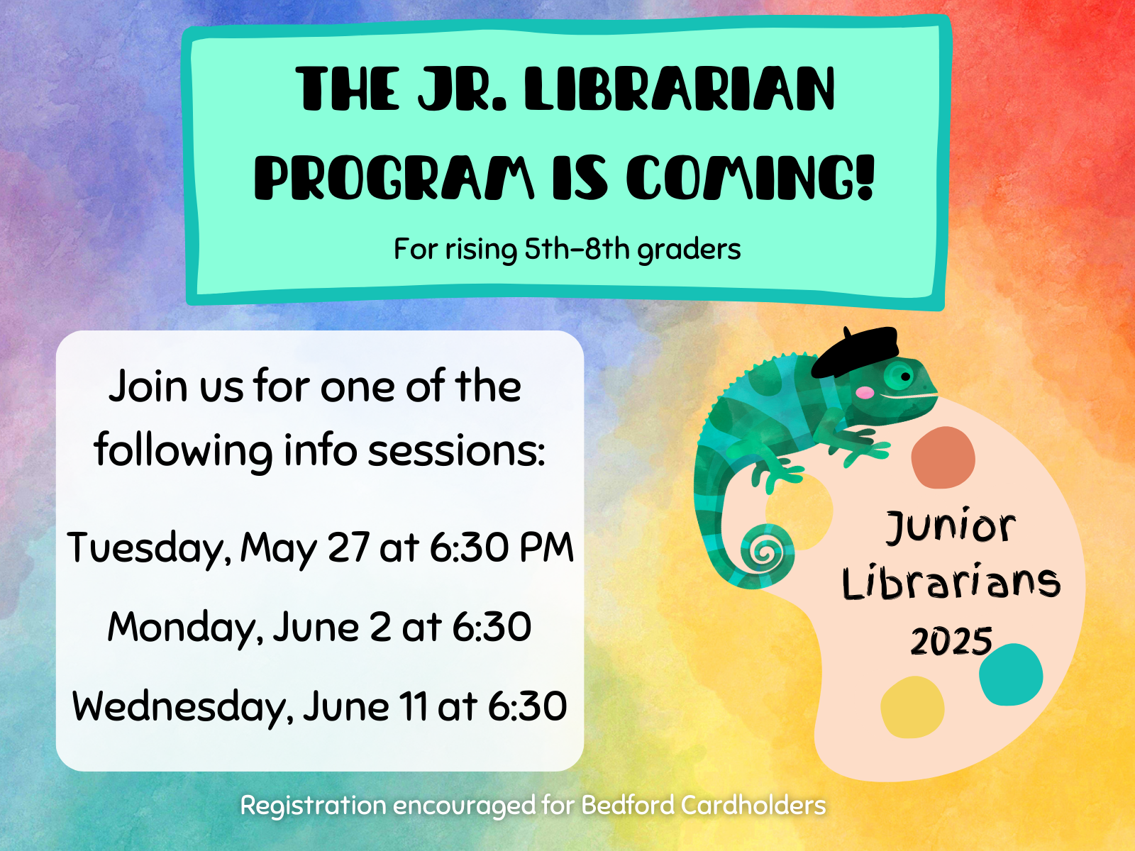 Junior Librarian Info Sessions