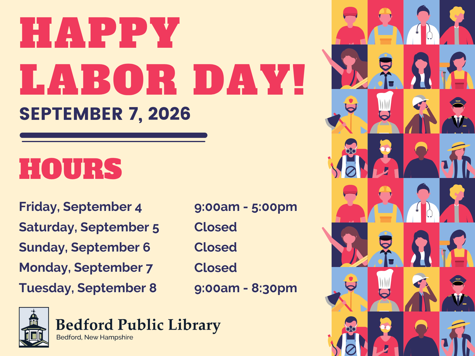 Labor Day Hours 2026 Bedford Public Library
