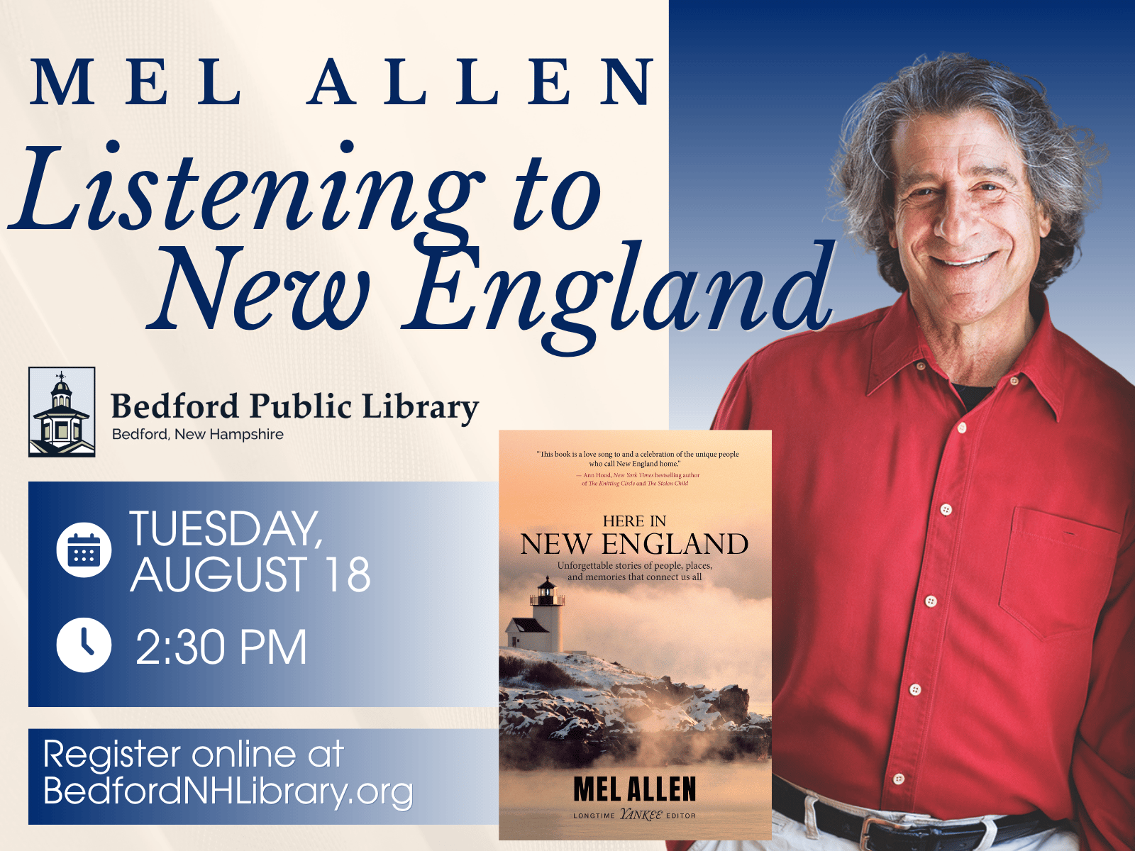 Mel Allen Listening to New England at the Bedford NH Public Library