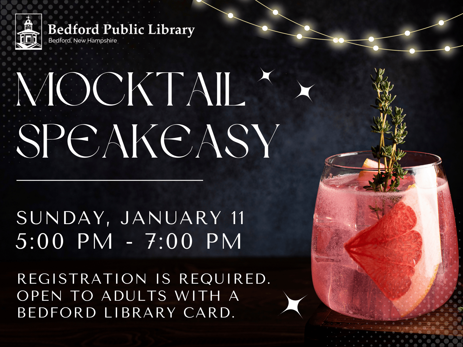 Dry January Mocktail Speakeasy at the Bedford Public Library