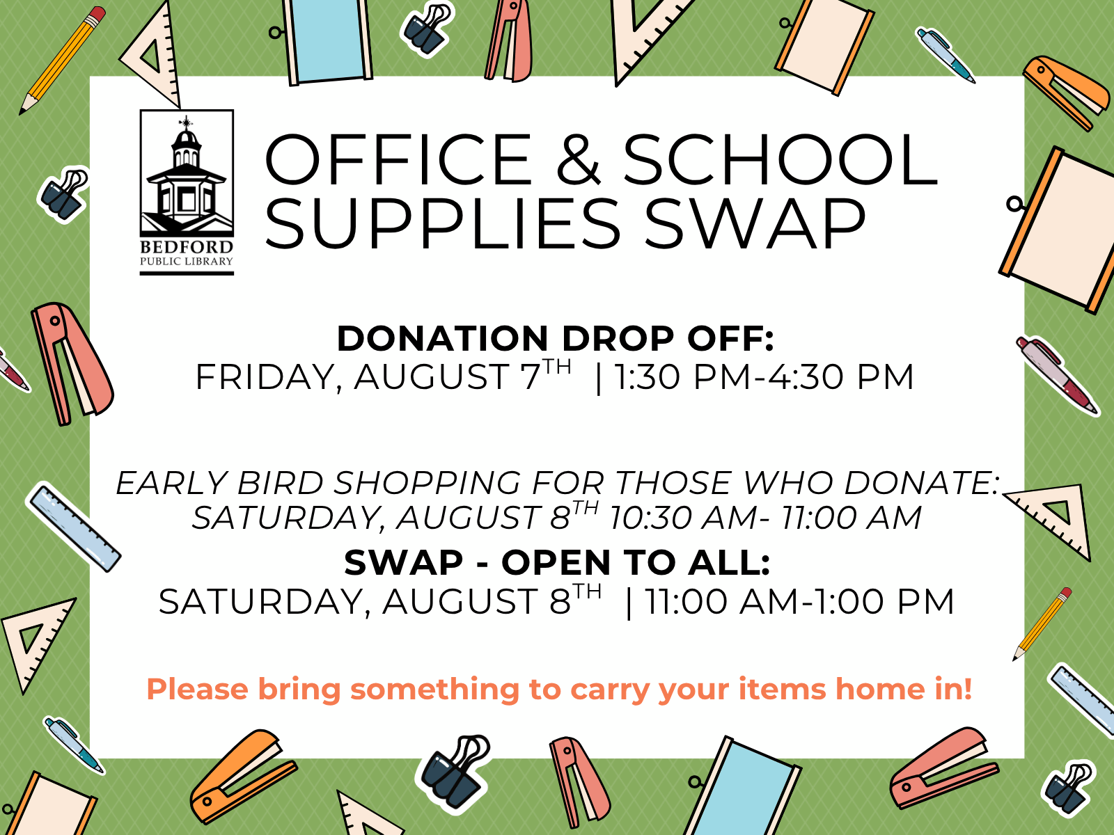 Office and School Supplies Swap August 2026