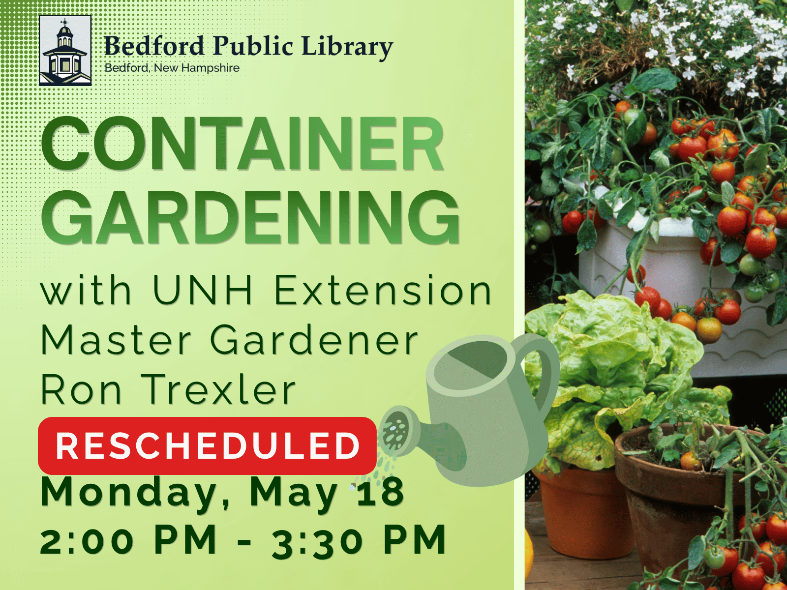 Container Gardening Program Rescheduled